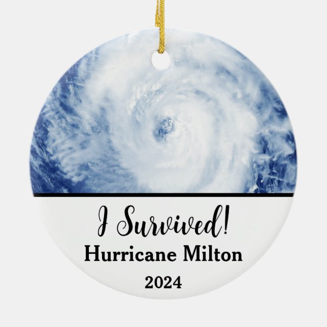Décoration En Céramique J'Ai Survécu ! Ouragan Milton 2024 (Dos)