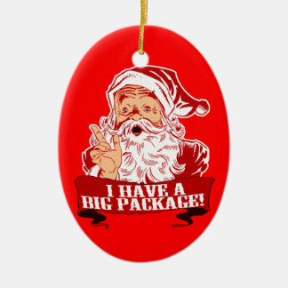 Décoration En Céramique J'ai un grand paquet Père Noël