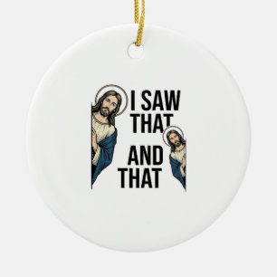 Décoration En Céramique J'ai vu ce Jésus drôle qui regarde discrètement De