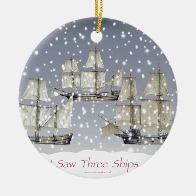 Décoration En Céramique j'ai vu trois navires (Devant)