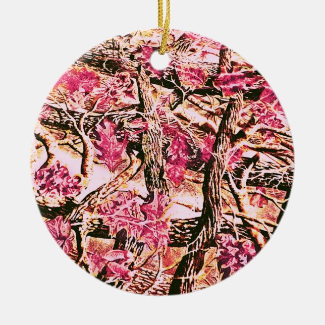 Décoration En Céramique J'aime Camo rose (Devant)