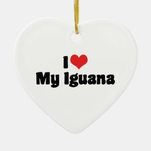 Décoration En Céramique J'aime cœur mon iguane - Amateur de lézard