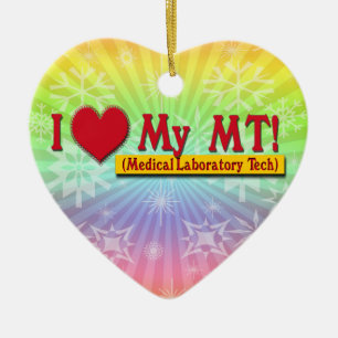 DÉCORATION EN CÉRAMIQUE J'AIME (COEUR) MON MLT ! TECHNIQUE LAB MÉDICALE