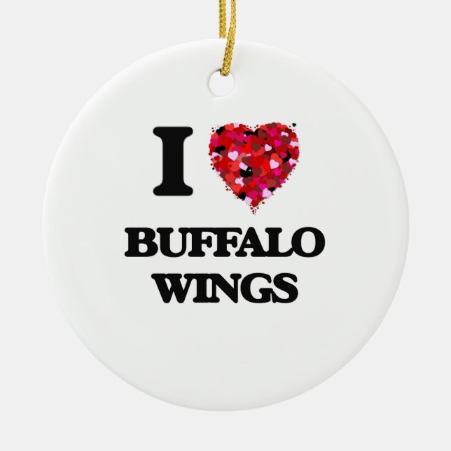 Décoration En Céramique J'aime des ailes de Buffalo (Devant)