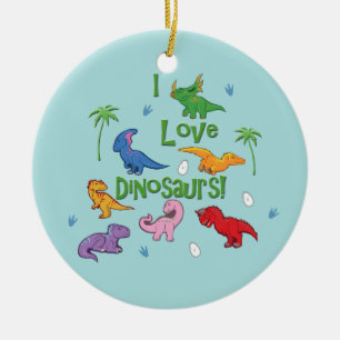 Décoration En Céramique J'aime des dinosaures ! (Mignon)