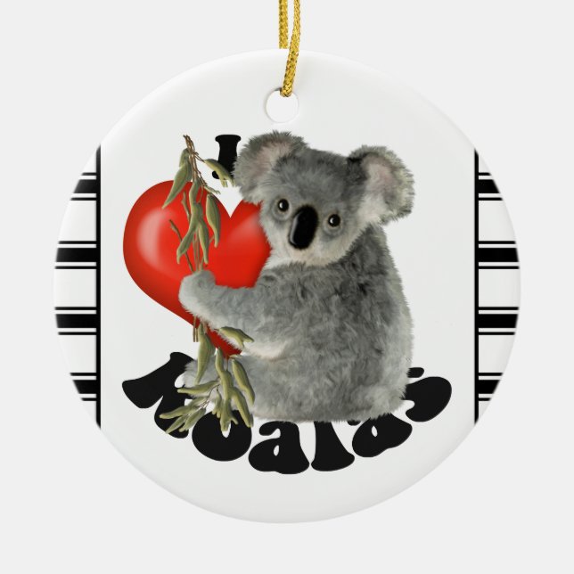 Décoration En Céramique J'aime des koala (Devant)
