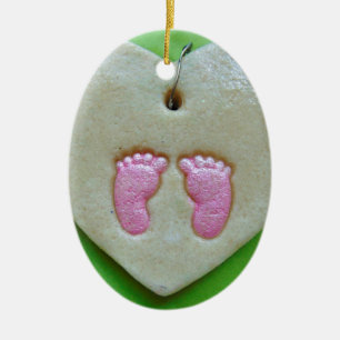 Décoration En Céramique J'aime des pieds de bébé