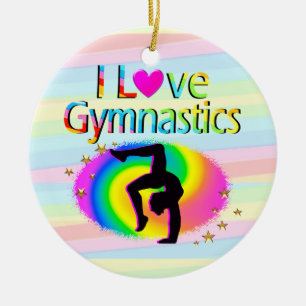 DÉCORATION EN CÉRAMIQUE J'AIME GYMNASTICS RAINBOW ORNAMENT