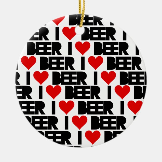 Décoration En Céramique J'aime la bière - ayez Noël de Beery (Devant)
