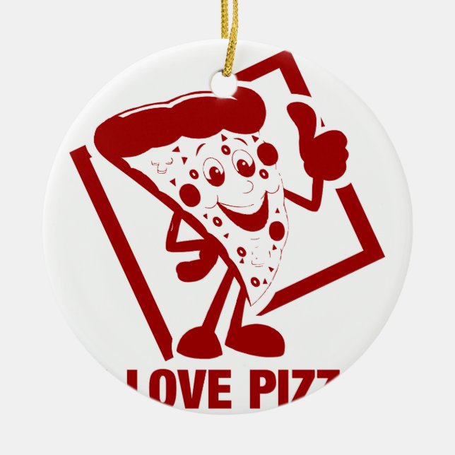 Décoration En Céramique J'aime la pizza (Devant)