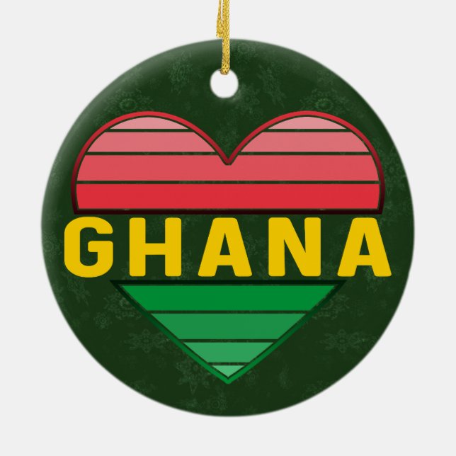 Décoration En Céramique J'aime le Ghana, le coeur ghanéen (Dos)