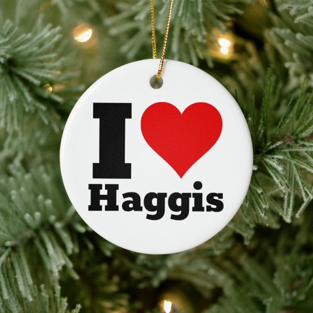 Décoration En Céramique J'aime le haggis (Arbre)
