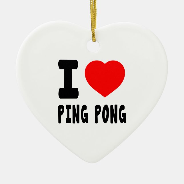 Décoration En Céramique J'aime le ping-pong (Devant)
