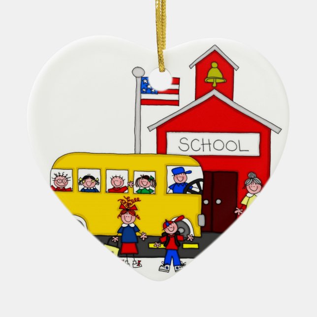 Décoration En Céramique J'aime l'école (Devant)