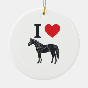 Décoration En Céramique J'aime les chevaux gravure vintage design de t-shi