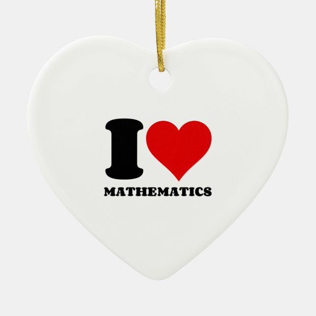 DÉCORATION EN CÉRAMIQUE J'AIME LES MATHÉMATIQUES (Devant)