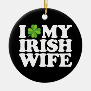 Décoration En Céramique J'aime ma femme irlandaise couple drôle St Patrick