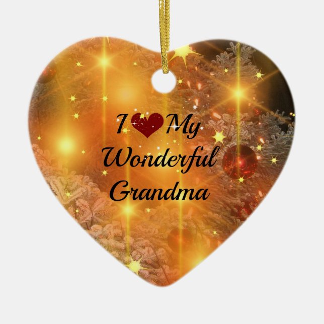 Décoration En Céramique J'Aime Ma Merveilleuse Grand-Mère, (Devant)