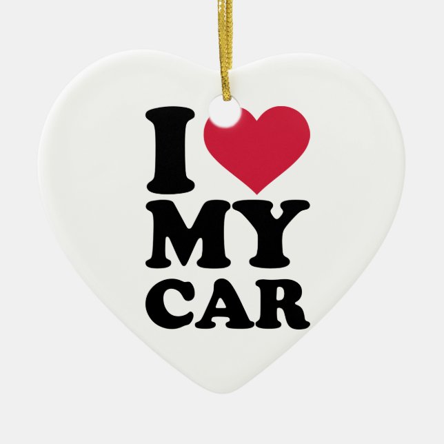 Décoration En Céramique J'aime ma voiture (Devant)