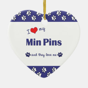 Décoration En Céramique J'aime mes goupilles minimum (les chiens