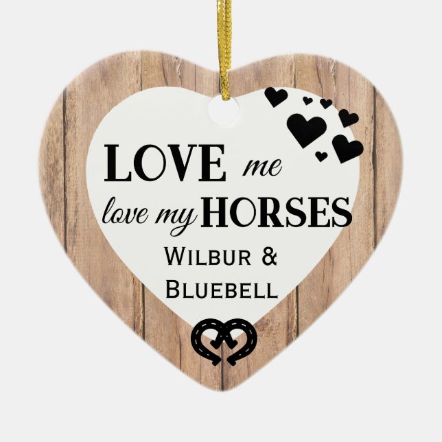 Décoration En Céramique J'aime mon cheval Rustique (Devant)