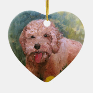 Décoration En Céramique J'aime mon chien Oranament Goldendoodle