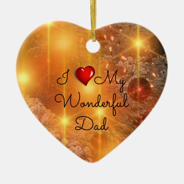 Décoration En Céramique J'Aime Mon Merveilleux Père (Devant)