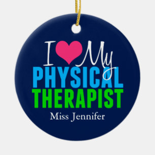 Décoration En Céramique J'Aime Mon Thérapeute Physique Personnalisé Noël