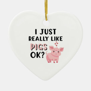 Décoration En Céramique J'Aime Vraiment Les Cochons D'Accord ?