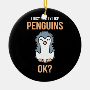 Décoration En Céramique J'Aime Vraiment Penguin