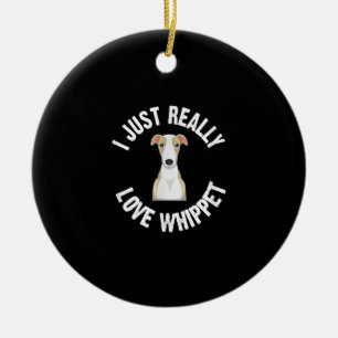 Décoration En Céramique J'Aime Vraiment Whippet Chien - Mignonne Amateur D