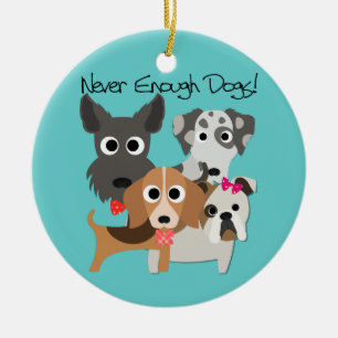 Décoration En Céramique Jamais Assez De Chiens