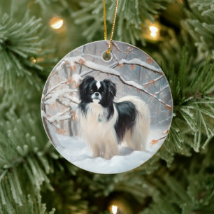 Décoration En Céramique Japanese Chin Qu'il neige Noël