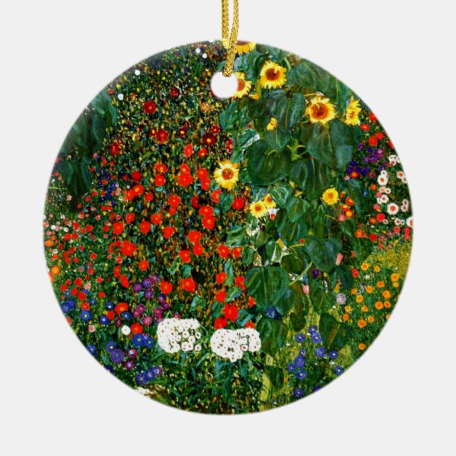 Décoration En Céramique Jardin agricole avec tournesol par Gustav Klimt (Devant)