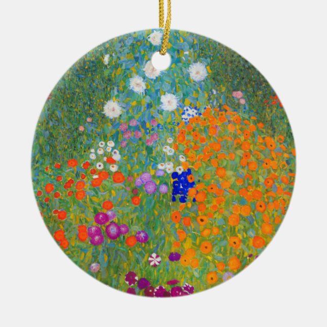 Décoration En Céramique Jardin aux fleurs Gustav Klimt (Devant)