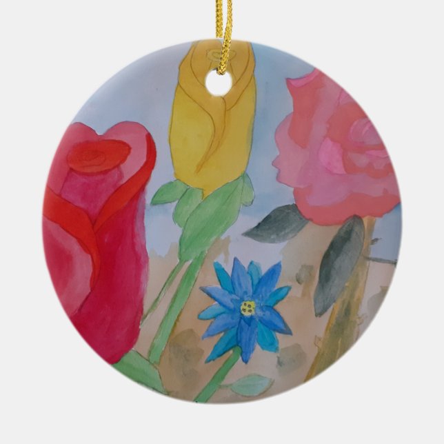 Décoration En Céramique Jardin fleuri d'été (Devant)