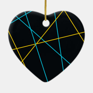 Décoration En Céramique Jaune, Bleu, cool, tendance, urbain, lignes modern