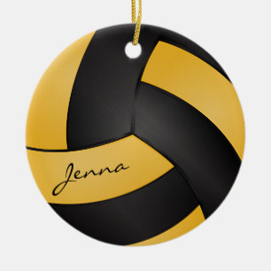 Décoration En Céramique Jaune doré et noir Personnalisez le 🏐 de volley-b