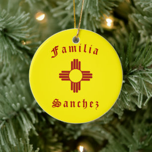 Décoration En Céramique Jaune Zia Soleil Puro Nuevo Mexique