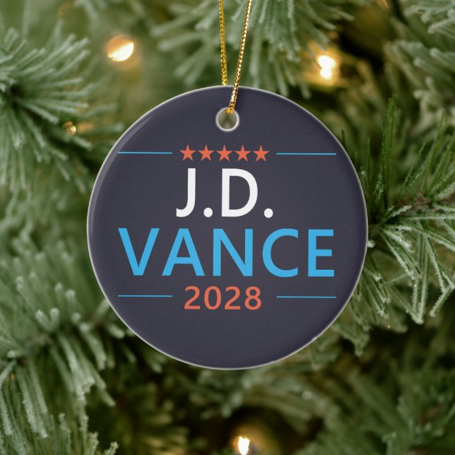 Décoration En Céramique JD Vance 2028 Patriotique Républicain (Arbre)