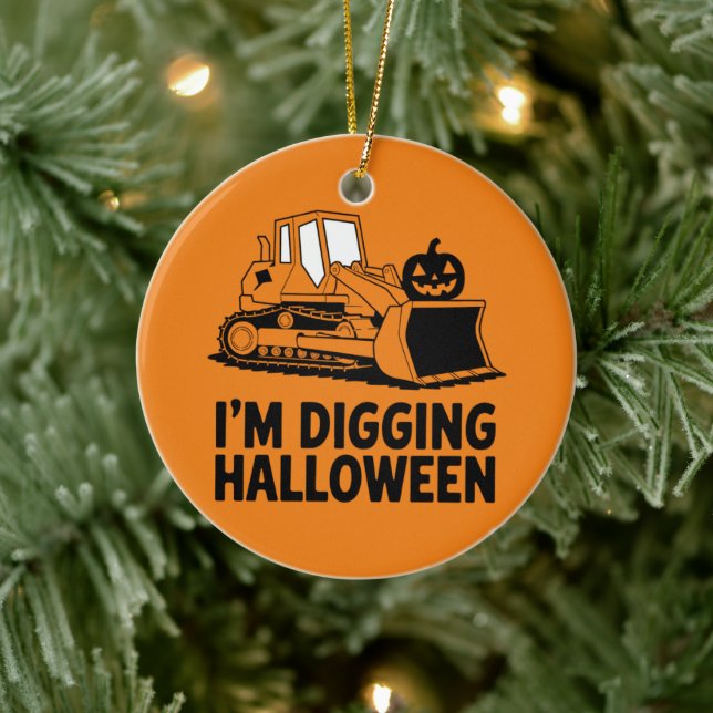 Décoration En Céramique Je creuse Halloween Citrouille Tracteur Visage enf (Arbre)