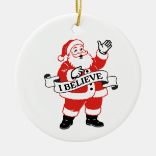 Décoration En Céramique Je crois au Père Noël - Art vintage
