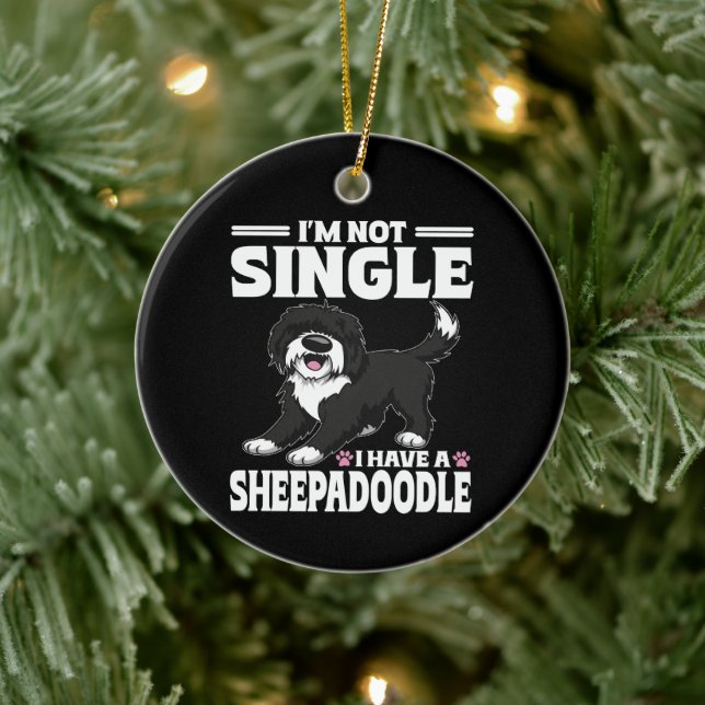 Décoration En Céramique Je ne suis pas célibataire, j'ai un amoureux Sheep (Arbre)