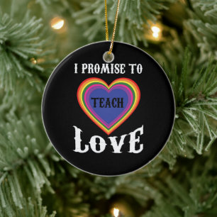 Décoration En Céramique Je Promets D'Apprendre L'Amour LGBTQ Enseignan