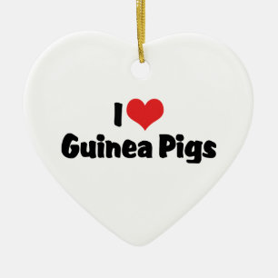 Décoration En Céramique Je suis amoureux des cochons d'Inde à coeur