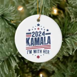 Décoration En Céramique Je suis avec son vote Kamala pour 2024 Kamala-Harr