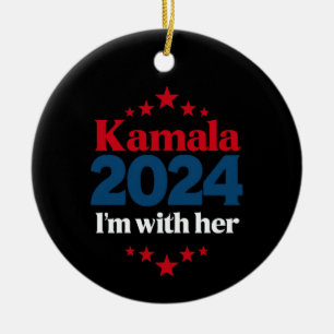Décoration En Céramique Je suis avec son vote Kamala pour le président Kam