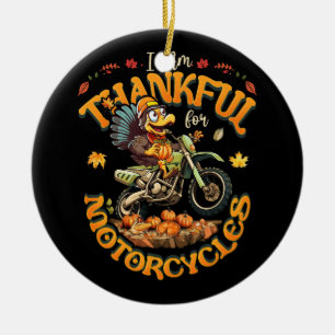 Décoration En Céramique Je Suis Heureux Pour Les Motos Thanksgiving Turqui