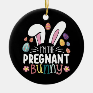 Décoration En Céramique Je suis la maman lapin enceinte Pâques tenue assor