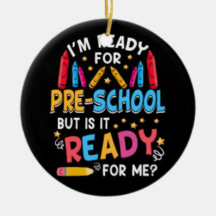 Décoration En Céramique Je suis prêt pour le 1er jour de pré-maternelle